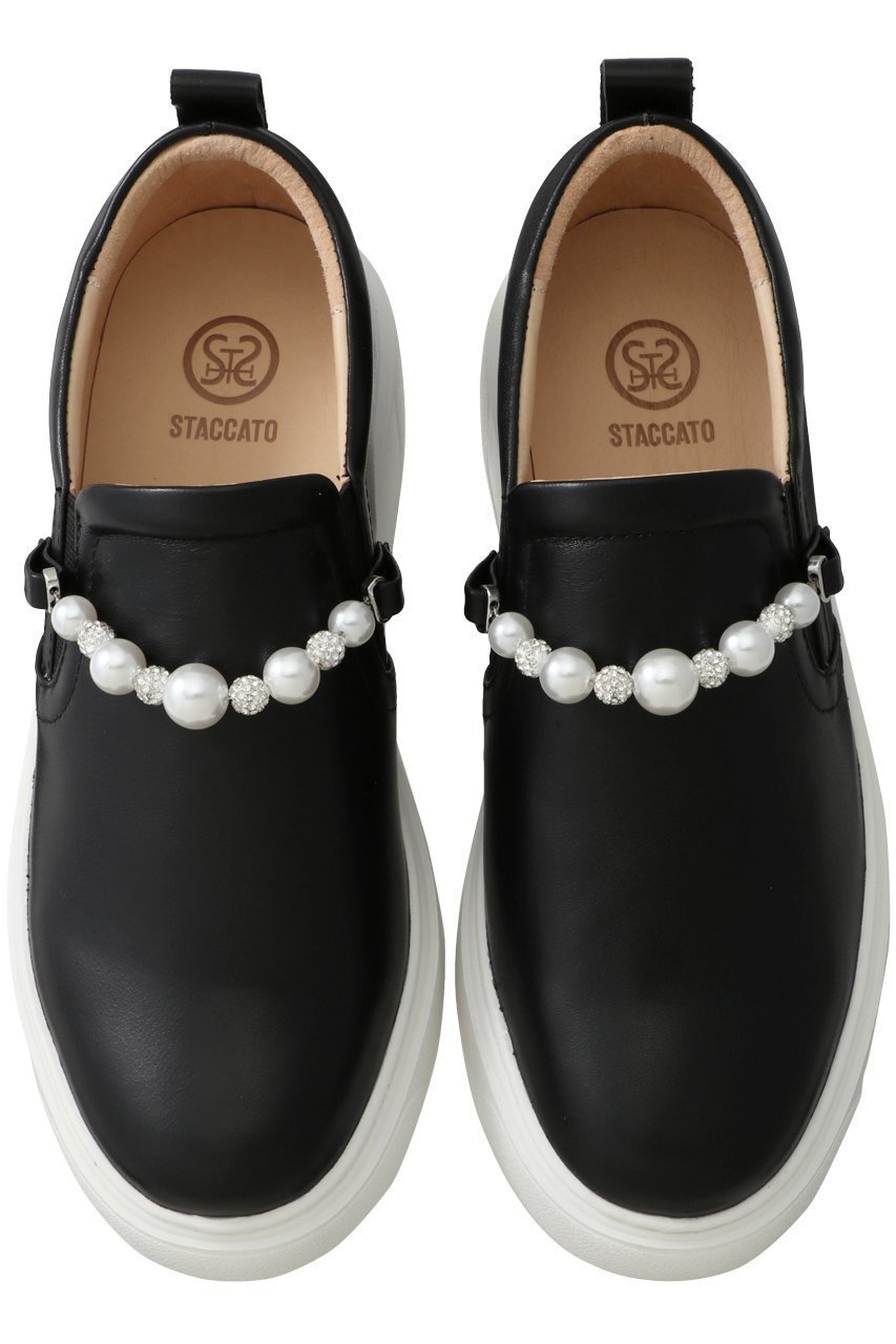 【スタッカート/STACCATO】のピアチェーンライトスリッポン 人気、トレンドファッション・服の通販 founy(ファニー) 　ファッション　Fashion　レディースファッション　Fashion for Women　アクセサリー　Fashion Accessories　シューズ　Shoes, Footwear　ストーン　Stone, Gem-Like　スリッポン　Slip-On, Loafer　パール　Pearl, Pearl Accent　フラット　Flat, Flat Shoes　定番　Standard, Basic Item　軽量　Lightweight, Ultra Light　other-4|ID: prp329100004606982 ipo3291000000034940587