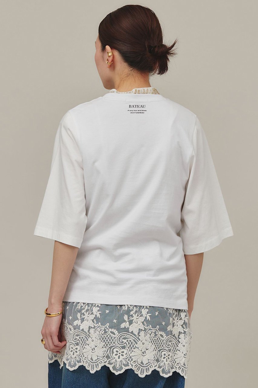 【カレンソロジー/Curensology】のBATEAU Tシャツ 人気、トレンドファッション・服の通販 founy(ファニー) 　ファッション　Fashion　レディースファッション　Fashion for Women　トップス・カットソー　Cut & Sew Tops　シャツ・ブラウス・オフィスカジュアル　Elegant Blouses & Button-Ups　ロングTシャツ・Tシャツ　Longline T-Shirts & Tees　カットソー・ベーシックTシャツ　Cut-and-Sewn Tops / Stretch Tees & Basics　おすすめ　Recommended / Our Picks　インド　Indian Textile　インナー　Innerwear　ショート　Short, Short Length　シンプル　Simple, Minimal　スリーブ　Sleeve, Long Sleeve / Short Sleeve　ボトム　Bottoms, Lower Wear　ヴィンテージ　Vintage Style　今季　This Season, Current Season　other-3|ID: prp329100004606988 ipo3291000000032883395