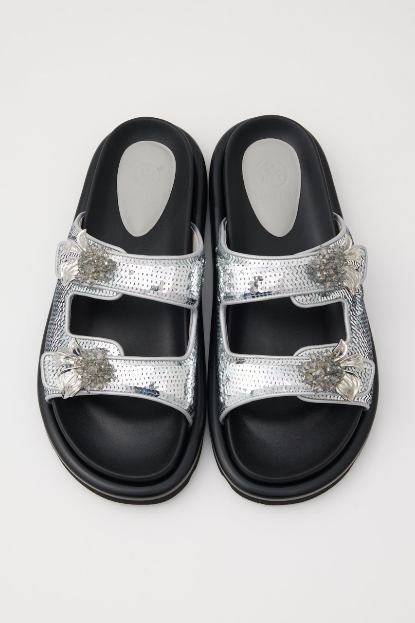 【スタッカート/STACCATO】のダズリングフットベッドサンダル 人気、トレンドファッション・服の通販 founy(ファニー) 　ファッション　Fashion　レディースファッション　Fashion for Women　アクセサリー　Fashion Accessories　サンダル　Sandals, Summer Shoes　スパンコール　Sequins, Sequin Embellishment　フラワー　Flower, Floral　モチーフ　Motif, Design Theme　ルーズ　Loose, Oversized　other-3|ID: prp329100004606992 ipo3291000000034940472