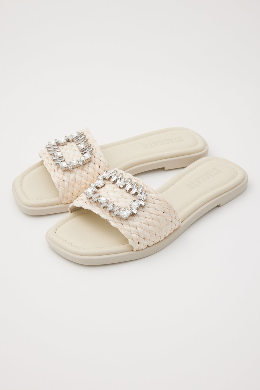 【スタッカート/STACCATO】のセーヌフラットサンダル 人気、トレンドファッション・服の通販 founy(ファニー) 　ファッション　Fashion　レディースファッション　Fashion for Women　クッション　Cushion, Throw Pillow　サンダル　Sandals, Summer Shoes　ストーン　Stone, Gem-Like　フラット　Flat, Flat Shoes　ラフィア　Raffia, Natural Straw　ルーズ　Loose, Oversized　夏　Summer　軽量　Lightweight, Ultra Light　other-3|ID: prp329100004606993 ipo3291000000034940482