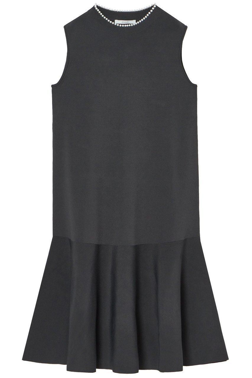 【アナイ/ANAYI】のパールネックフレアヘム ワンピース 人気、トレンドファッション・服の通販 founy(ファニー) 　ファッション　Fashion　レディースファッション　Fashion for Women　ワンピース　Dresses　チュニック　Tunic Tops & Dresses　おすすめ　Recommended / Our Picks　カーディガン　Cardigan, Knitwear　ストレッチ　Stretch, Stretchy Fabric　チュニック　Tunic, Long Top　パール　Pearl, Pearl Accent　ペプラム　Peplum, Flared Hem　ロング　Long, Long-Length　エレガント 上品　Elegant　 other-1|ID: prp329100004606998 ipo3291000000032883655