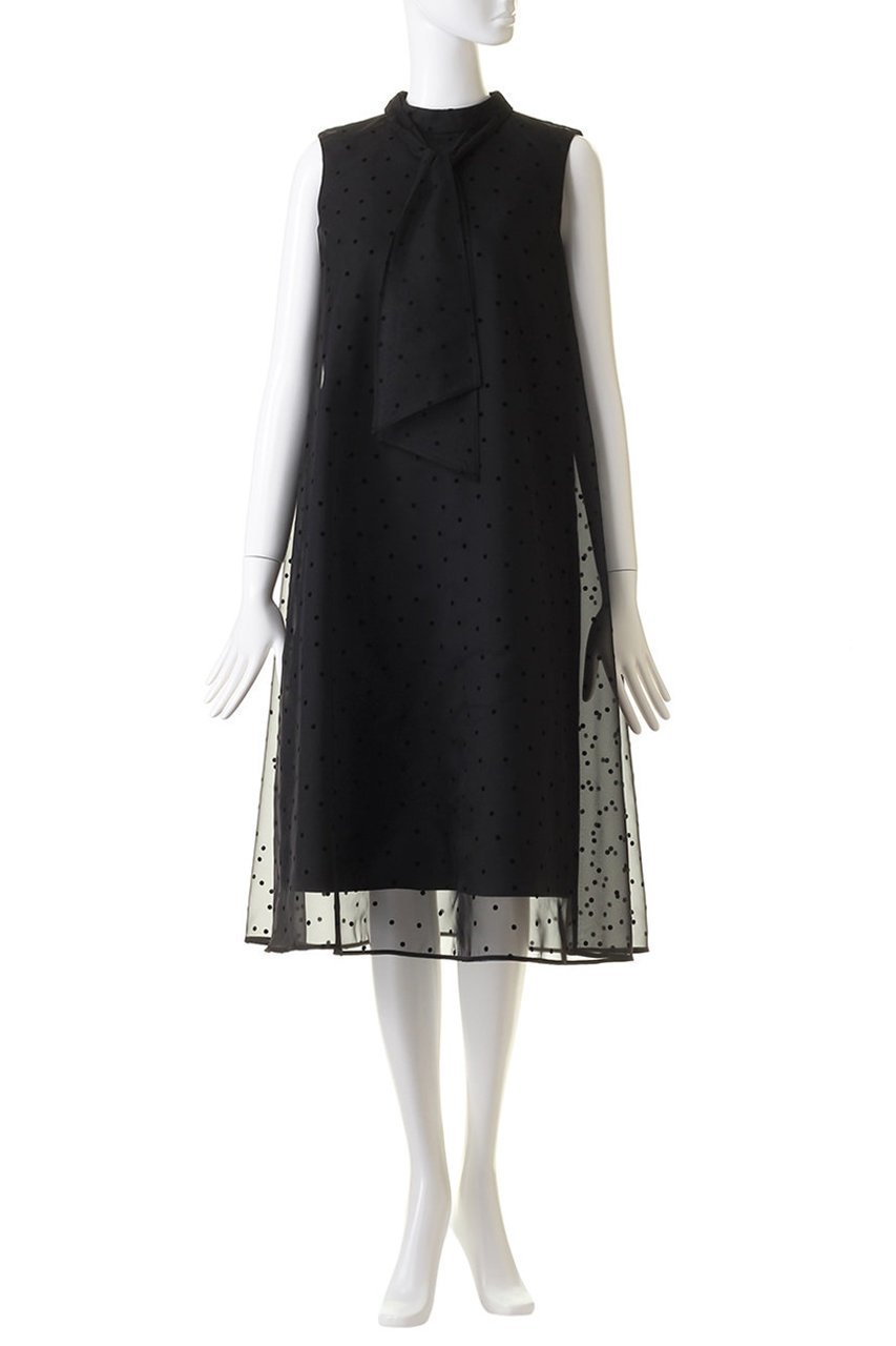 【アナイ/ANAYI】のシアーオーガンジーボウタイワンピース 人気、トレンドファッション・服の通販 founy(ファニー) 　ファッション　Fashion　レディースファッション　Fashion for Women　ワンピース　Dresses　チュニック　Tunic Tops & Dresses　エアリー　Airy Texture　オーガンジー　Organza Fabric　タフタ　Taffeta, Structured Fabric　チュニック　Tunic, Long Top　ドット　Polka Dot, Dot Pattern　フェミニン　Feminine, Girly　フレア　Flare, Flared　ロング　Long, Long-Length　other-2|ID: prp329100004607005 ipo3291000000032883761