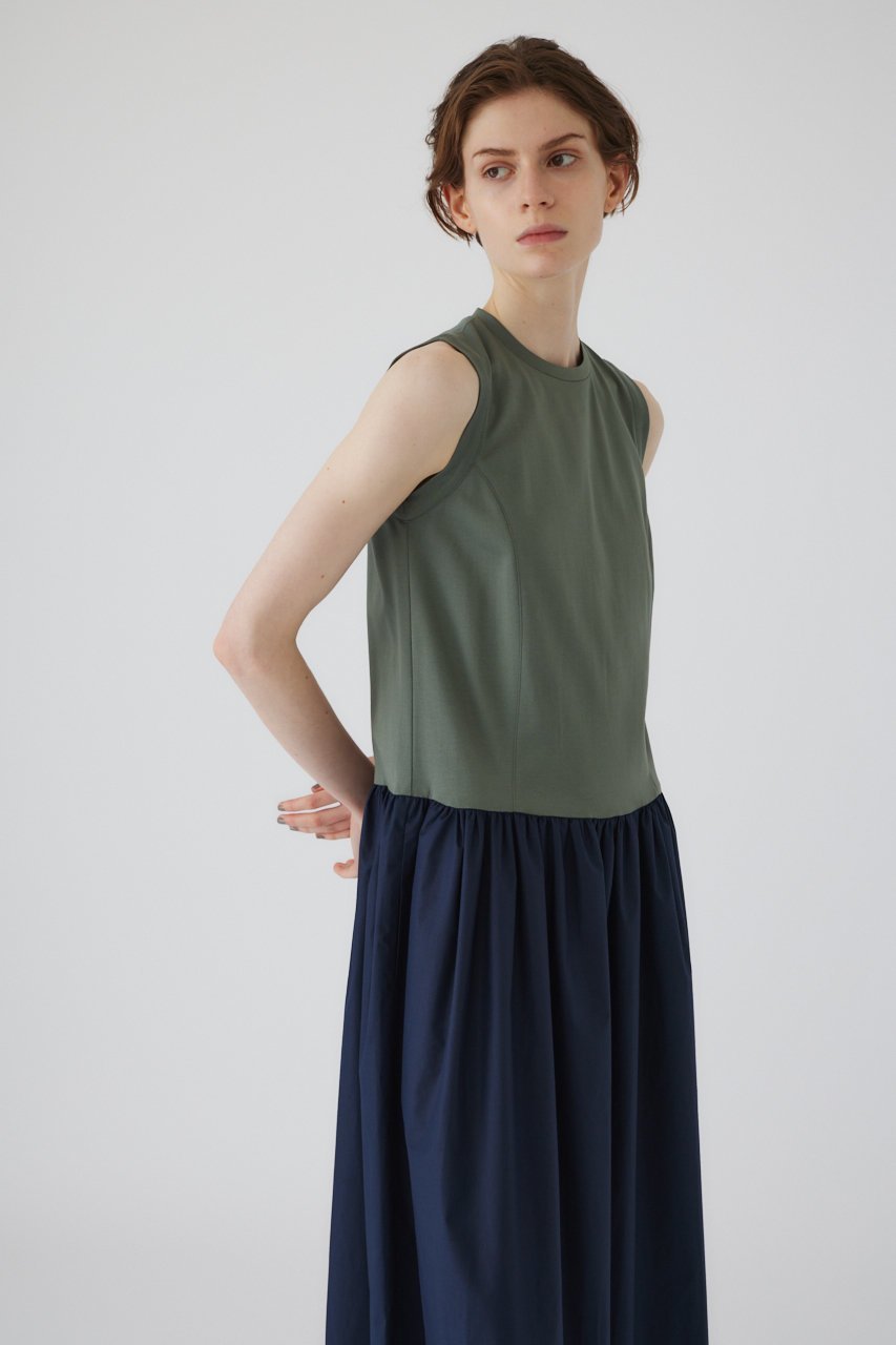 【リムアーク/RIM.ARK】のDocking relax OP/ドレス・ワンピース 人気、トレンドファッション・服の通販 founy(ファニー) 　ファッション　Fashion　レディースファッション　Fashion for Women　ワンピース　Dresses　フォーマル・パーティードレス・結婚式用ドレス　Elegant & Casual Dresses　チュニック　Tunic Tops & Dresses　おすすめ　Recommended / Our Picks　タイプライター　Typewriter Fabric, Crisp Cotton　チュニック　Tunic, Long Top　ドッキング　Docking, Mixed Material　ドレス　Dress, One-Piece　リラックス　Relax, Relaxed Fit　ロング　Long, Long-Length　エレガント 上品　Elegant　旅行　Travel　other-6|ID: prp329100004607028 ipo3291000000032884167