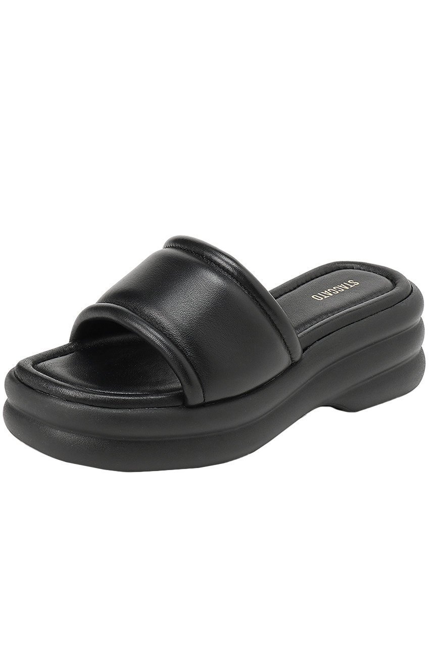 【スタッカート/STACCATO】のパフィーバウムライクソールミュール インテリア・キッズ・メンズ・レディースファッション・服の通販 founy(ファニー) 　ファッション　Fashion　レディースファッション　Fashion for Women　クール　Cool, Chic　サンダル　Sandals, Summer Shoes　フォルム　Silhouette, Form　ブラック|ID: prp329100004607031 ipo3291000000035944014