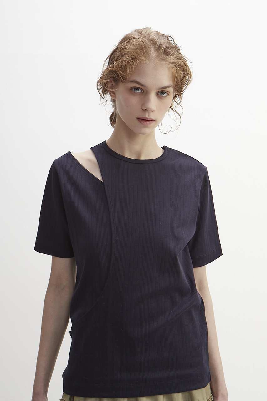 【プレインピープル/PLAIN PEOPLE】のリブデザインプルオーバー インテリア・キッズ・メンズ・レディースファッション・服の通販 founy(ファニー) 　ファッション　Fashion　レディースファッション　Fashion for Women　トップス・カットソー　Cut & Sew Tops　シャツ・ブラウス・オフィスカジュアル　Elegant Blouses & Button-Ups　ロングTシャツ・Tシャツ　Longline T-Shirts & Tees　カジュアルプルオーバー・ニットトップス　Pullovers & Knit Tops / Casual Pullovers　カットソー・ベーシックTシャツ　Cut-and-Sewn Tops / Stretch Tees & Basics　アシンメトリー　Asymmetrical Style　カッティング　Cutting Detail　ショルダー　Shoulder, Shoulder Strap　ショート　Short, Short Length　スリーブ　Sleeve, Long Sleeve / Short Sleeve　フィット　Fit, Slim Fit　ランダム　Random, Irregular　ブラック|ID: prp329100004607032 ipo3291000000035041305