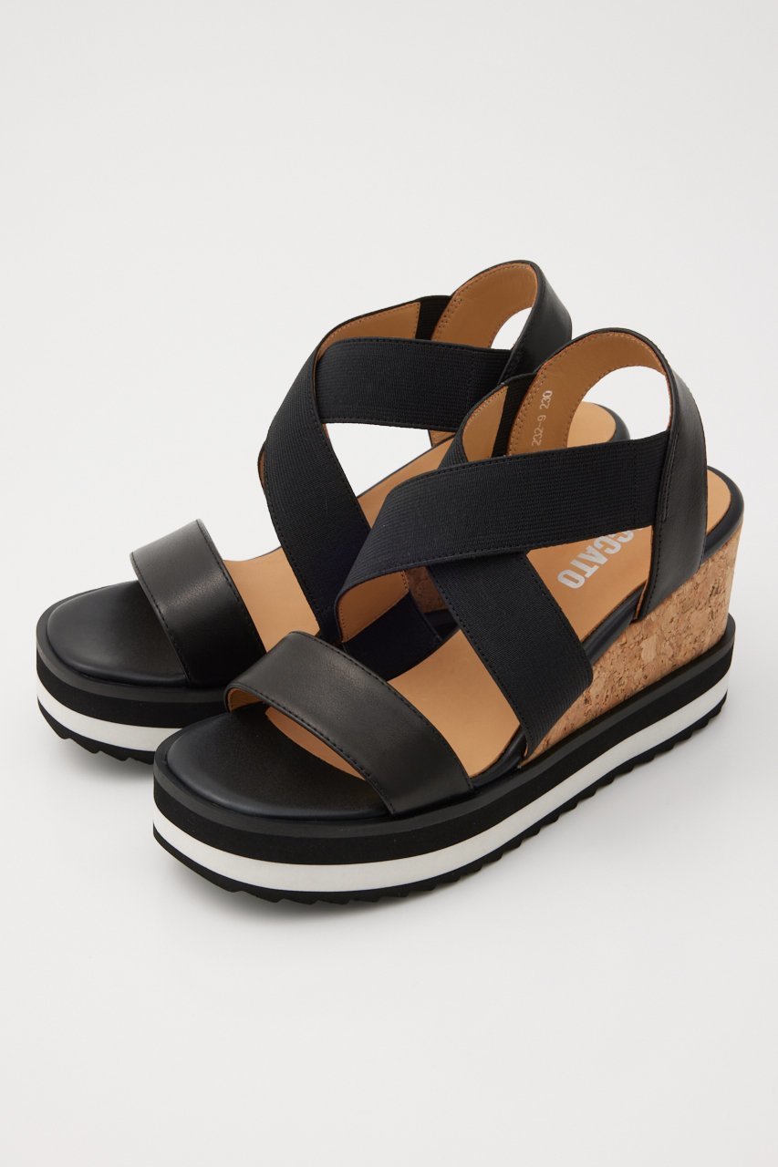 【スタッカート/STACCATO】のラジャクロスベルトコルクヒールサンダル インテリア・キッズ・メンズ・レディースファッション・服の通販 founy(ファニー) 　ファッション　Fashion　レディースファッション　Fashion for Women　ベルト&ウエストマーク　Belts & Waist Accessories　コルク　Cork, Cork Material　サンダル　Sandals, Summer Shoes　厚底　Platform Shoes　軽量　Lightweight, Ultra Light　ブラック|ID: prp329100004607040 ipo3291000000034940541