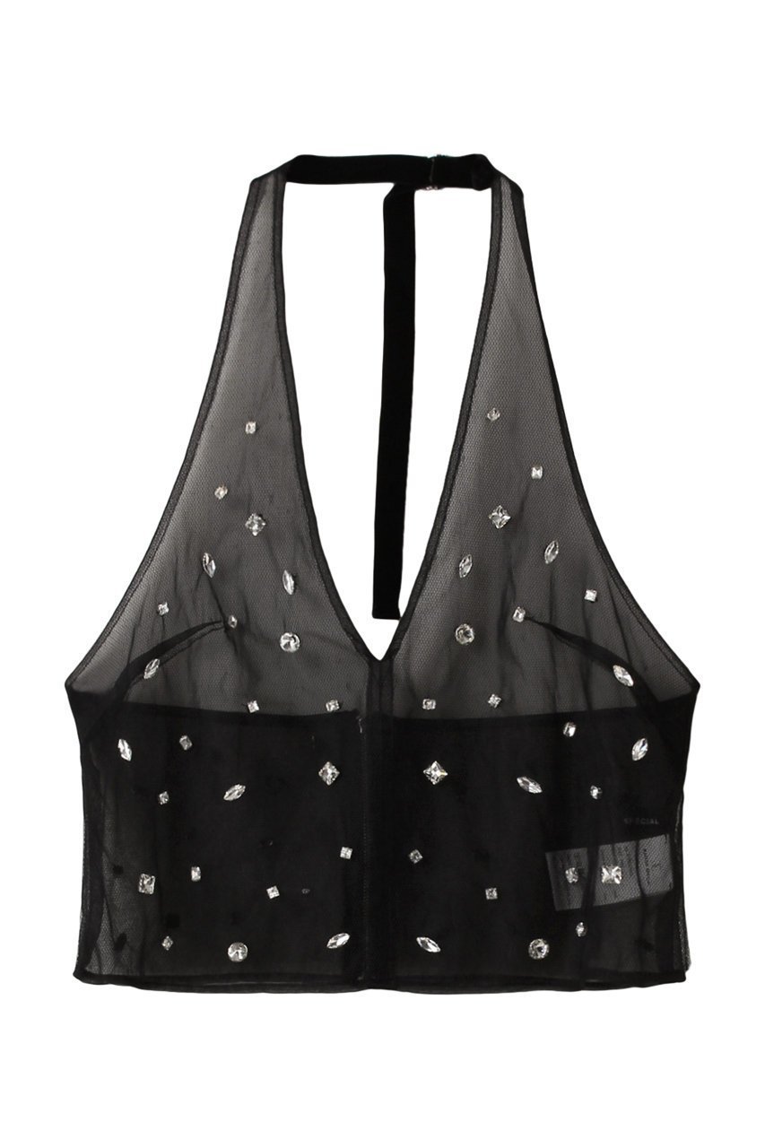 【メゾンスペシャル/MAISON SPECIAL】のHalter Neck Bijou Bustier/ホルターネックビジュービスチェ 人気、トレンドファッション・服の通販 founy(ファニー) 　ファッション　Fashion　レディースファッション　Fashion for Women　トップス・カットソー　Cut & Sew Tops　キャミソール&ノースリーブ　Camisoles & Sleeveless Tops　シャツ・ブラウス・オフィスカジュアル　Elegant Blouses & Button-Ups　ビスチェ　Bustiers & Corset Tops / Layered Bustier Style　おすすめ　Recommended / Our Picks　アクセサリー　Fashion Accessories　グラフィック　Graphic, Graphic Design　シアー　Sheer, See-Through　ノースリーブ　Sleeveless, No-Sleeve　ビジュー　Bijou, Jewel-like Accent　ビスチェ　Bustier, Corset Top　 other-1|ID: prp329100004607052 ipo3291000000032884611