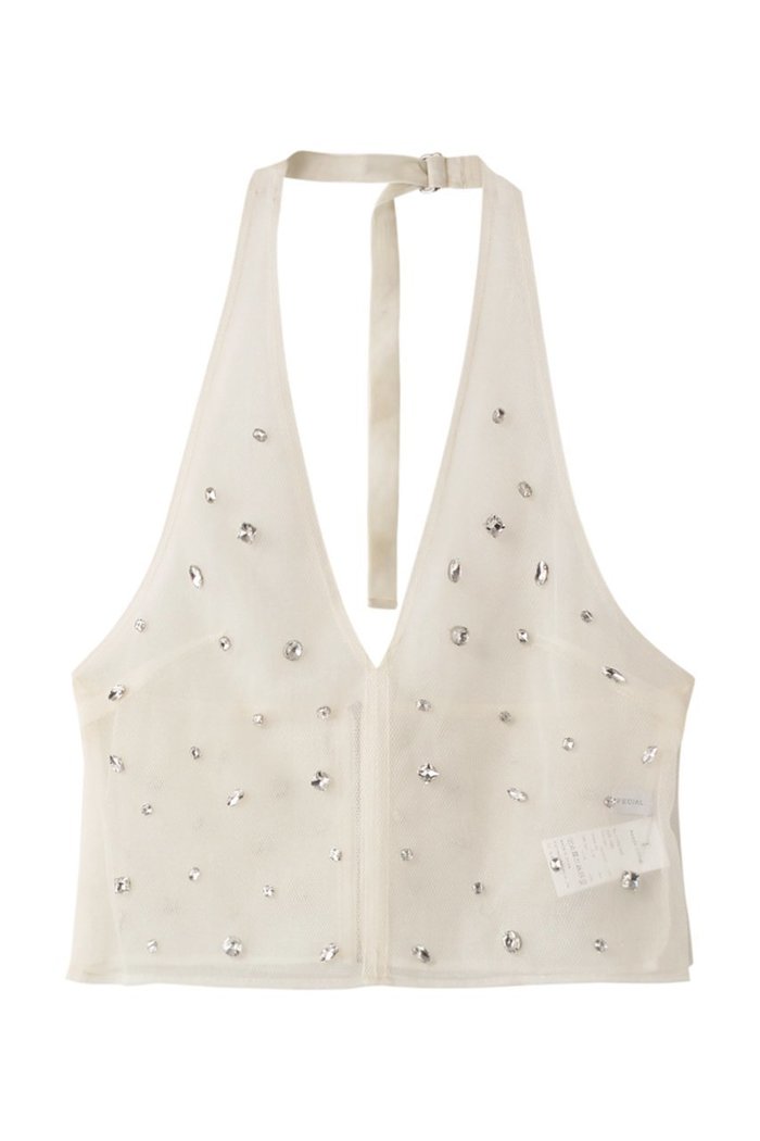 【メゾンスペシャル/MAISON SPECIAL】のHalter Neck Bijou Bustier/ホルターネックビジュービスチェ インテリア・キッズ・メンズ・レディースファッション・服の通販 founy(ファニー) https://founy.com/ ファッション Fashion レディースファッション Fashion for Women トップス・カットソー Cut & Sew Tops キャミソール&ノースリーブ Camisoles & Sleeveless Tops シャツ・ブラウス・オフィスカジュアル Elegant Blouses & Button-Ups ビスチェ Bustiers & Corset Tops / Layered Bustier Style おすすめ Recommended / Our Picks アクセサリー Fashion Accessories グラフィック Graphic, Graphic Design シアー Sheer, See-Through ノースリーブ Sleeveless, No-Sleeve ビジュー Bijou, Jewel-like Accent ビスチェ Bustier, Corset Top |ID: prp329100004607052 ipo3291000000032884621