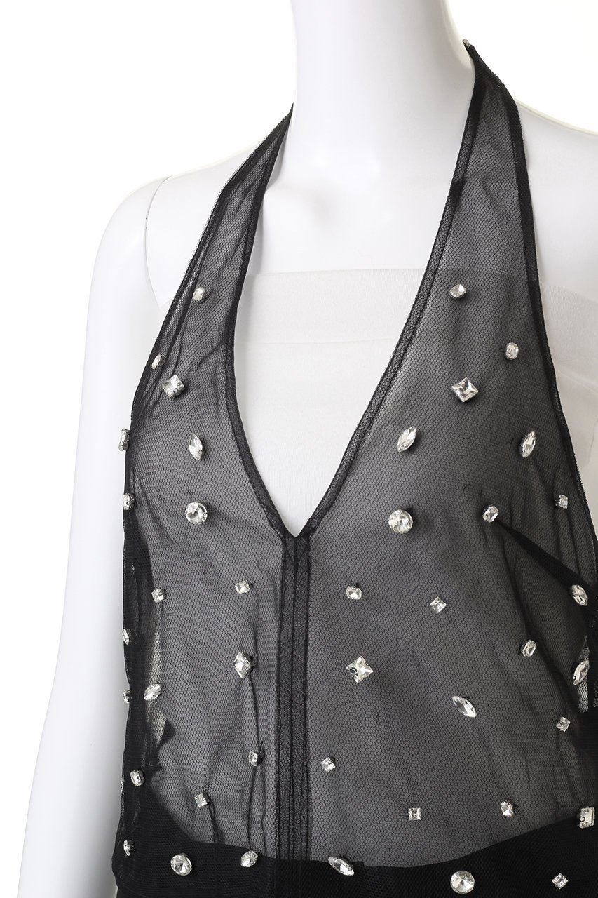 【メゾンスペシャル/MAISON SPECIAL】のHalter Neck Bijou Bustier/ホルターネックビジュービスチェ 人気、トレンドファッション・服の通販 founy(ファニー) 　ファッション　Fashion　レディースファッション　Fashion for Women　トップス・カットソー　Cut & Sew Tops　キャミソール&ノースリーブ　Camisoles & Sleeveless Tops　シャツ・ブラウス・オフィスカジュアル　Elegant Blouses & Button-Ups　ビスチェ　Bustiers & Corset Tops / Layered Bustier Style　おすすめ　Recommended / Our Picks　アクセサリー　Fashion Accessories　グラフィック　Graphic, Graphic Design　シアー　Sheer, See-Through　ノースリーブ　Sleeveless, No-Sleeve　ビジュー　Bijou, Jewel-like Accent　ビスチェ　Bustier, Corset Top　other-5|ID: prp329100004607052 ipo3291000000032884642