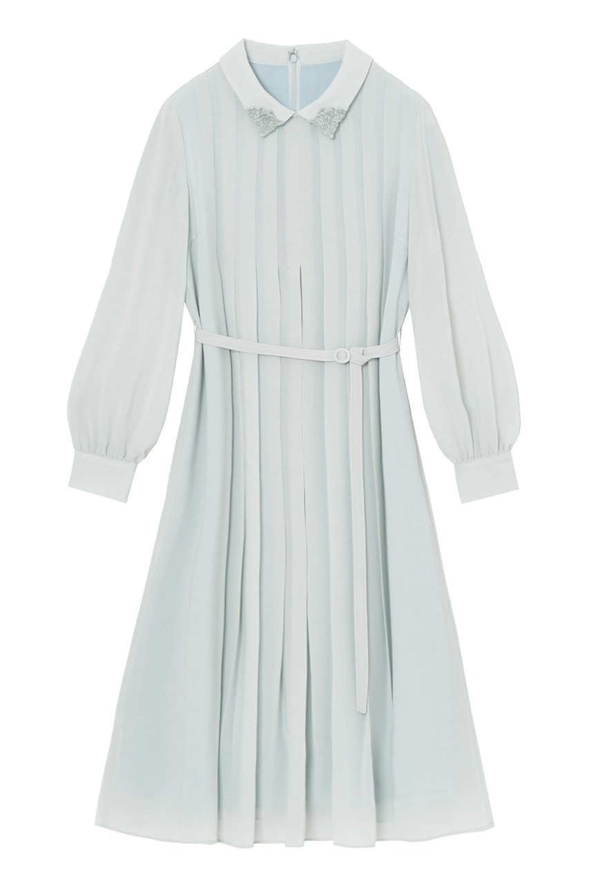 【アナイ/ANAYI】のシアードビービジューカラーワンピース インテリア・キッズ・メンズ・レディースファッション・服の通販 founy(ファニー) 　ファッション　Fashion　レディースファッション　Fashion for Women　ワンピース　Dresses　チュニック　Tunic Tops & Dresses　おすすめ　Recommended / Our Picks　クラシカル　Classical, Vintage-Inspired　シンプル　Simple, Minimal　チュニック　Tunic, Long Top　フェミニン　Feminine, Girly　プリーツ　Pleats, Pleated　レース　Lace, Lace Fabric　ロング　Long, Long-Length　ワーク　Workwear, Utility Style　再入荷　Restock / Back in Stock　ライトブルー|ID: prp329100004607058 ipo3291000000035053980