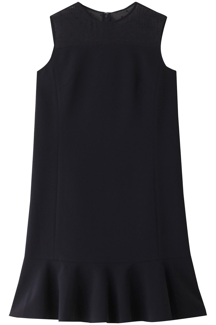 【アナイ/ANAYI】のストレッチクロスヘムフリルワンピース インテリア・キッズ・メンズ・レディースファッション・服の通販 founy(ファニー) 　ファッション　Fashion　レディースファッション　Fashion for Women　ワンピース　Dresses　チュニック　Tunic Tops & Dresses　シアー　Sheer, See-Through　チュニック　Tunic, Long Top　フェミニン　Feminine, Girly　ロング　Long, Long-Length　エレガント 上品　Elegant　ネイビー|ID: prp329100004607060 ipo3291000000032884713