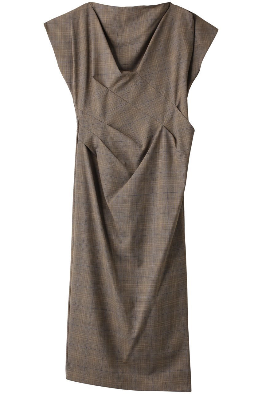 【ランバン オン ブルー/LANVIN en Bleu】のオープンバックレディワンピース インテリア・キッズ・メンズ・レディースファッション・服の通販 founy(ファニー) 　ファッション　Fashion　レディースファッション　Fashion for Women　ワンピース　Dresses　チュニック　Tunic Tops & Dresses　サマー　Summer, Summer Style　チュニック　Tunic, Long Top　トレンド　Trend, Trending Now　ドレス　Dress, One-Piece　ドレープ　Drape, Draping Fabric　パターン　Pattern, Design Print　ファブリック　Fabric, Textile　フィット　Fit, Slim Fit　ロング　Long, Long-Length　ブラウン|ID: prp329100004607067 ipo3291000000032884795
