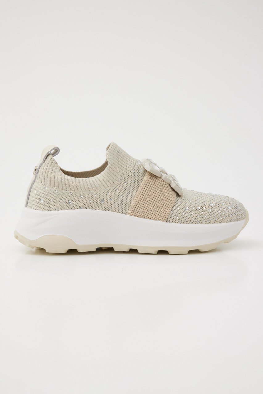 【スタッカート/STACCATO】のロロバックルベルトニットコンビスリッポン 人気、トレンドファッション・服の通販 founy(ファニー) 　ファッション　Fashion　レディースファッション　Fashion for Women　トップス・カットソー　Cut & Sew Tops　ニット　Knit Tops & Sweaters　ベルト&ウエストマーク　Belts & Waist Accessories　クリスタル　Crystal, Swarovski　ストーン　Stone, Gem-Like　スニーカー　Sneakers, Trainers　スリッポン　Slip-On, Loafer　軽量　Lightweight, Ultra Light　other-4|ID: prp329100004607077 ipo3291000000032884972