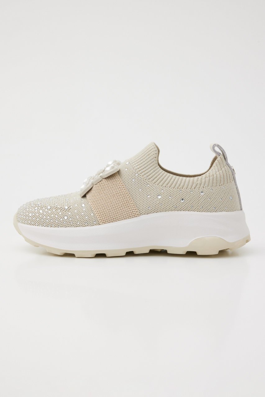 【スタッカート/STACCATO】のロロバックルベルトニットコンビスリッポン 人気、トレンドファッション・服の通販 founy(ファニー) 　ファッション　Fashion　レディースファッション　Fashion for Women　トップス・カットソー　Cut & Sew Tops　ニット　Knit Tops & Sweaters　ベルト&ウエストマーク　Belts & Waist Accessories　クリスタル　Crystal, Swarovski　ストーン　Stone, Gem-Like　スニーカー　Sneakers, Trainers　スリッポン　Slip-On, Loafer　軽量　Lightweight, Ultra Light　other-2|ID: prp329100004607077 ipo3291000000034940554