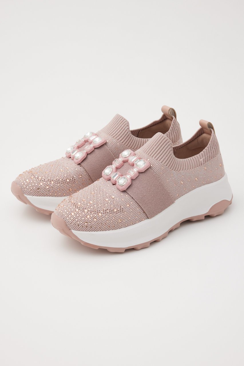 【スタッカート/STACCATO】のロロバックルベルトニットコンビスリッポン インテリア・キッズ・メンズ・レディースファッション・服の通販 founy(ファニー) 　ファッション　Fashion　レディースファッション　Fashion for Women　トップス・カットソー　Cut & Sew Tops　ニット　Knit Tops & Sweaters　ベルト&ウエストマーク　Belts & Waist Accessories　クリスタル　Crystal, Swarovski　ストーン　Stone, Gem-Like　スニーカー　Sneakers, Trainers　スリッポン　Slip-On, Loafer　軽量　Lightweight, Ultra Light　ピンク|ID: prp329100004607077 ipo3291000000035540635