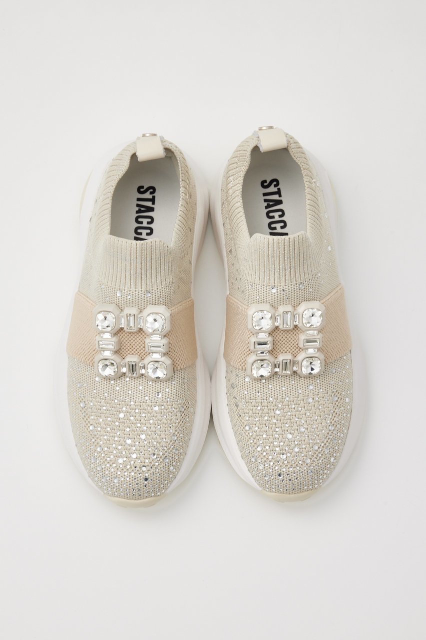 【スタッカート/STACCATO】のロロバックルベルトニットコンビスリッポン 人気、トレンドファッション・服の通販 founy(ファニー) 　ファッション　Fashion　レディースファッション　Fashion for Women　トップス・カットソー　Cut & Sew Tops　ニット　Knit Tops & Sweaters　ベルト&ウエストマーク　Belts & Waist Accessories　クリスタル　Crystal, Swarovski　ストーン　Stone, Gem-Like　スニーカー　Sneakers, Trainers　スリッポン　Slip-On, Loafer　軽量　Lightweight, Ultra Light　other-3|ID: prp329100004607077 ipo3291000000035540640