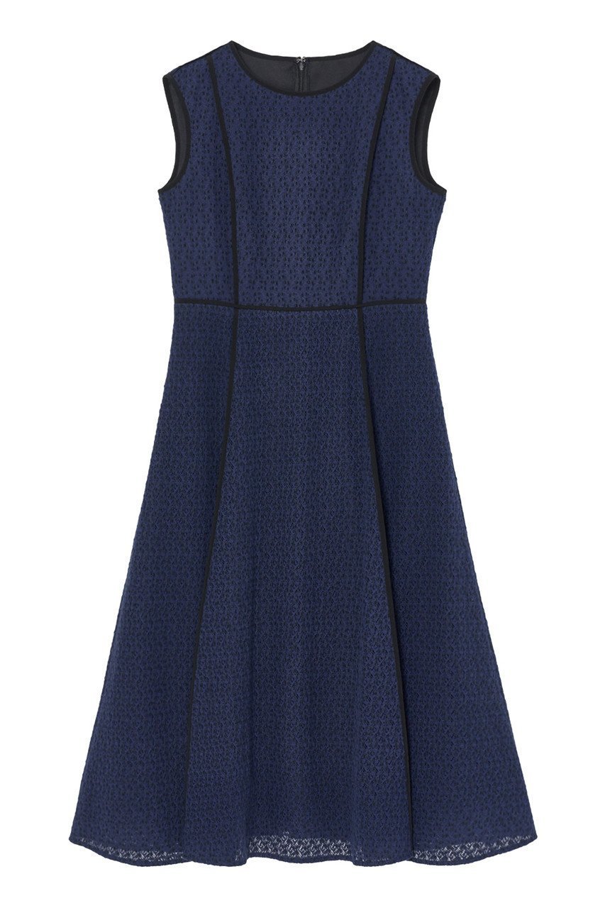 【アナイ/ANAYI】のジオメ起毛レースフレア ワンピース インテリア・キッズ・メンズ・レディースファッション・服の通販 founy(ファニー) 　ファッション　Fashion　レディースファッション　Fashion for Women　ワンピース　Dresses　チュニック　Tunic Tops & Dresses　おすすめ　Recommended / Our Picks　エレガント 上品　Elegant　カーディガン　Cardigan, Knitwear　ジャケット　Jacket, Outerwear　チュニック　Tunic, Long Top　ノースリーブ　Sleeveless, No-Sleeve　パイピング　Piping, Trim Design　フォルム　Silhouette, Form　フレア　Flare, Flared　ヘムライン　Hemline, Bottom Cut　モダン　Modern, Contemporary　レース　Lace, Lace Fabric　ロング　Long, Long-Length　再入荷　Restock / Back in Stock　A/W・秋冬　Autumn/Winter　ブルー系|ID: prp329100004607080 ipo3291000000032884982