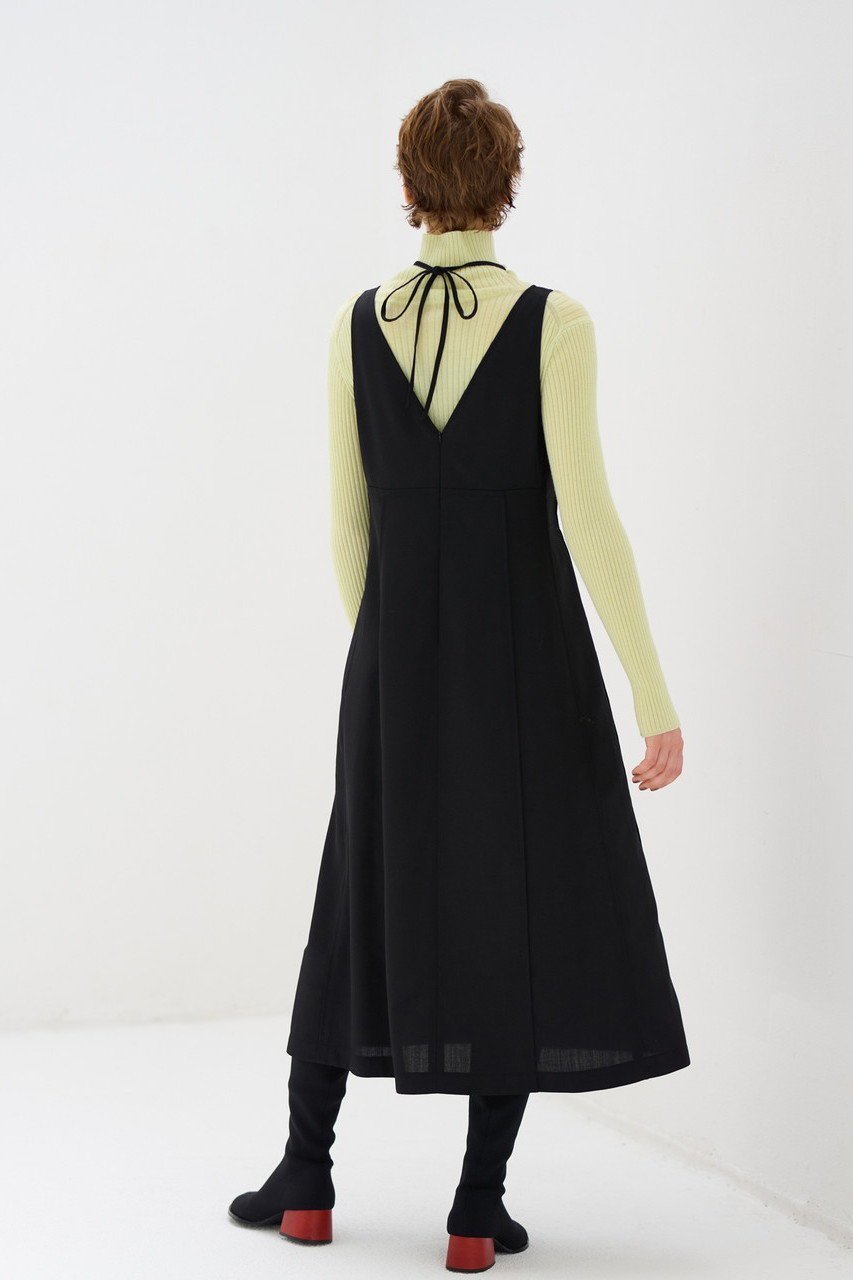 【ランバン オン ブルー/LANVIN en Bleu】のメランジウールキャミソールワンピース 人気、トレンドファッション・服の通販 founy(ファニー) 　ファッション　Fashion　レディースファッション　Fashion for Women　ワンピース　Dresses　チュニック　Tunic Tops & Dresses　キャミソール　Camisole, Spaghetti Strap Top　チュニック　Tunic, Long Top　ファブリック　Fabric, Textile　ベーシック　Basic, Essential　ロング　Long, Long-Length　無地　Plain, Solid Color　other-7|ID: prp329100004607094 ipo3291000000032885216
