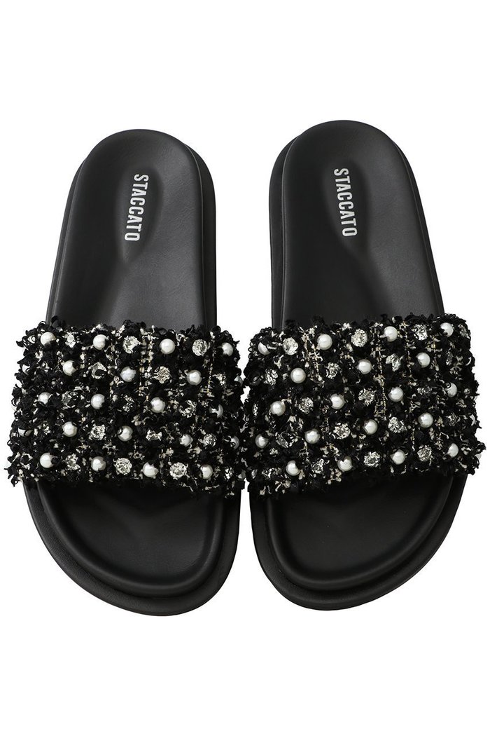 【スタッカート/STACCATO】のツイードMIXパールフラットサンダル インテリア・キッズ・メンズ・レディースファッション・服の通販 founy(ファニー) https://founy.com/ ファッション Fashion レディースファッション Fashion for Women サンダル Sandals, Summer Shoes ストーン Stone, Gem-Like スリッパ Slippers, Room Shoes ツイード Twill, Twill Weave パール Pearl, Pearl Accent フェミニン Feminine, Girly |ID: prp329100004607098 ipo3291000000034940834