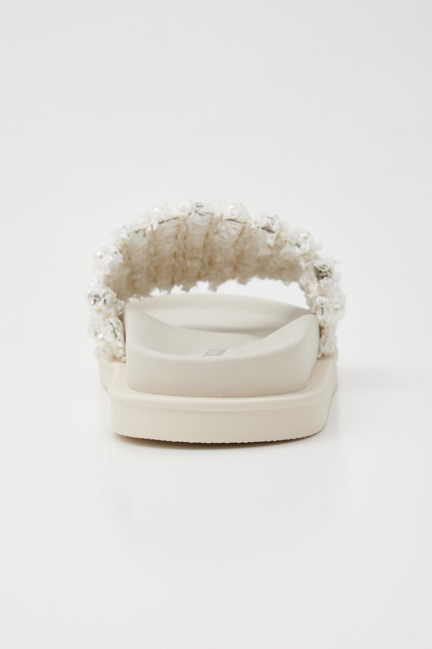 【スタッカート/STACCATO】のツイードMIXパールフラットサンダル 人気、トレンドファッション・服の通販 founy(ファニー) 　ファッション　Fashion　レディースファッション　Fashion for Women　サンダル　Sandals, Summer Shoes　ストーン　Stone, Gem-Like　スリッパ　Slippers, Room Shoes　ツイード　Twill, Twill Weave　パール　Pearl, Pearl Accent　フェミニン　Feminine, Girly　other-5|ID: prp329100004607098 ipo3291000000034940840