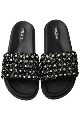 【スタッカート/STACCATO】 ツイードMIXパールフラットサンダル人気、トレンドファッション・服の通販 founy(ファニー) ファッション Fashion レディースファッション Fashion for Women サンダル Sandals, Summer Shoes ストーン Stone, Gem-Like スリッパ Slippers, Room Shoes ツイード Twill, Twill Weave パール Pearl, Pearl Accent フェミニン Feminine, Girly |ID:prp329100004607098