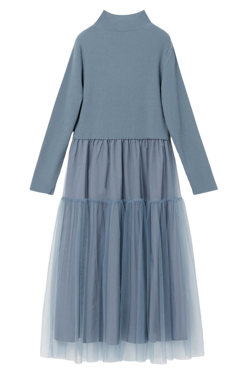 【アナイ/ANAYI】のチュールドッキングワンピース 人気、トレンドファッション・服の通販 founy(ファニー) 　ファッション　Fashion　レディースファッション　Fashion for Women　ワンピース　Dresses　チュニック　Tunic Tops & Dresses　エレガント 上品　Elegant　ギャザー　Gathered, Ruffled　ジャケット　Jacket, Outerwear　タフタ　Taffeta, Structured Fabric　チュニック　Tunic, Long Top　チュール　Tulip, Tulip Motif　ドッキング　Docking, Mixed Material　バレエ　Ballet, Ballet Style　ロング　Long, Long-Length　other-2|ID: prp329100004607100 ipo3291000000032885328