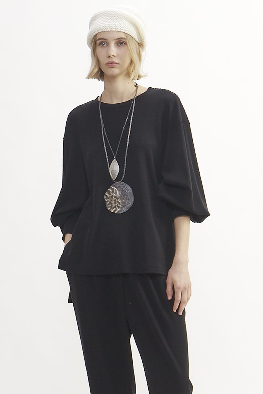 【プレインピープル/PLAIN PEOPLE】の強撚ハイウェットポンチプルオーバー インテリア・キッズ・メンズ・レディースファッション・服の通販 founy(ファニー) 　ファッション　Fashion　レディースファッション　Fashion for Women　トップス・カットソー　Cut & Sew Tops　シャツ・ブラウス・オフィスカジュアル　Elegant Blouses & Button-Ups　ロングTシャツ・Tシャツ　Longline T-Shirts & Tees　カジュアルプルオーバー・ニットトップス　Pullovers & Knit Tops / Casual Pullovers　カットソー・ベーシックTシャツ　Cut-and-Sewn Tops / Stretch Tees & Basics　ストレッチ　Stretch, Stretchy Fabric　スリーブ　Sleeve, Long Sleeve / Short Sleeve　ダブル　Double, Double-Breasted　ロング　Long, Long-Length　ブラック|ID: prp329100004607142 ipo3291000000035041439