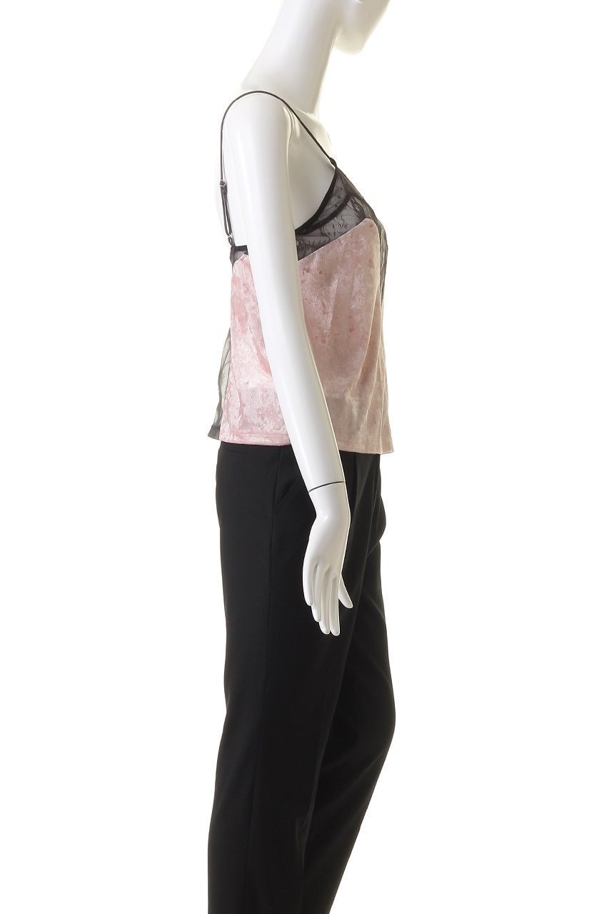 【プランク プロジェクト/PRANK PROJECT】のクラッシュベロアレースキャミ / Crushed Velour Lace Camisole 人気、トレンドファッション・服の通販 founy(ファニー) 　ファッション　Fashion　レディースファッション　Fashion for Women　トップス・カットソー　Cut & Sew Tops　キャミソール&ノースリーブ　Camisoles & Sleeveless Tops　シャツ・ブラウス・オフィスカジュアル　Elegant Blouses & Button-Ups　ロングTシャツ・Tシャツ　Longline T-Shirts & Tees　カットソー・ベーシックTシャツ　Cut-and-Sewn Tops / Stretch Tees & Basics　ベロアトップス　Velour Tops / Velvet-Look Items　インナー　Innerwear　キャミソール　Camisole, Spaghetti Strap Top　クラッシュ　Distressed, Crashed Style　ジャケット　Jacket, Outerwear　タンク　Tank Top, Sleeveless Top　チュール　Tulip, Tulip Motif　フロント　Front, Front Design　ブルゾン　Blouson, Bomber Jacket　ベロア　Velour, Soft Velvet　レース　Lace, Lace Fabric　夏　Summer　other-3|ID: prp329100004607146 ipo3291000000032886013