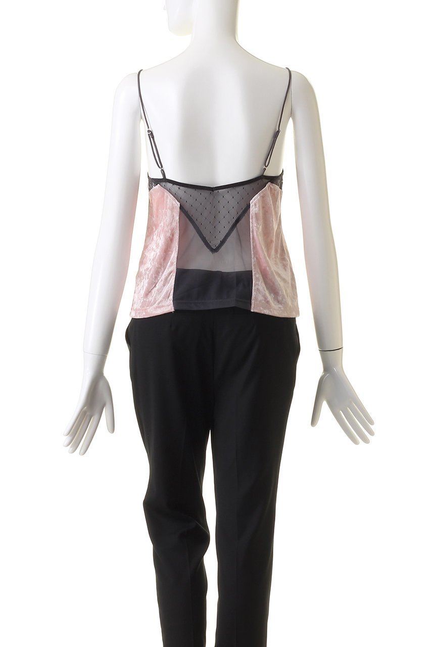 【プランク プロジェクト/PRANK PROJECT】のクラッシュベロアレースキャミ / Crushed Velour Lace Camisole 人気、トレンドファッション・服の通販 founy(ファニー) 　ファッション　Fashion　レディースファッション　Fashion for Women　トップス・カットソー　Cut & Sew Tops　キャミソール&ノースリーブ　Camisoles & Sleeveless Tops　シャツ・ブラウス・オフィスカジュアル　Elegant Blouses & Button-Ups　ロングTシャツ・Tシャツ　Longline T-Shirts & Tees　カットソー・ベーシックTシャツ　Cut-and-Sewn Tops / Stretch Tees & Basics　ベロアトップス　Velour Tops / Velvet-Look Items　インナー　Innerwear　キャミソール　Camisole, Spaghetti Strap Top　クラッシュ　Distressed, Crashed Style　ジャケット　Jacket, Outerwear　タンク　Tank Top, Sleeveless Top　チュール　Tulip, Tulip Motif　フロント　Front, Front Design　ブルゾン　Blouson, Bomber Jacket　ベロア　Velour, Soft Velvet　レース　Lace, Lace Fabric　夏　Summer　other-4|ID: prp329100004607146 ipo3291000000032886020