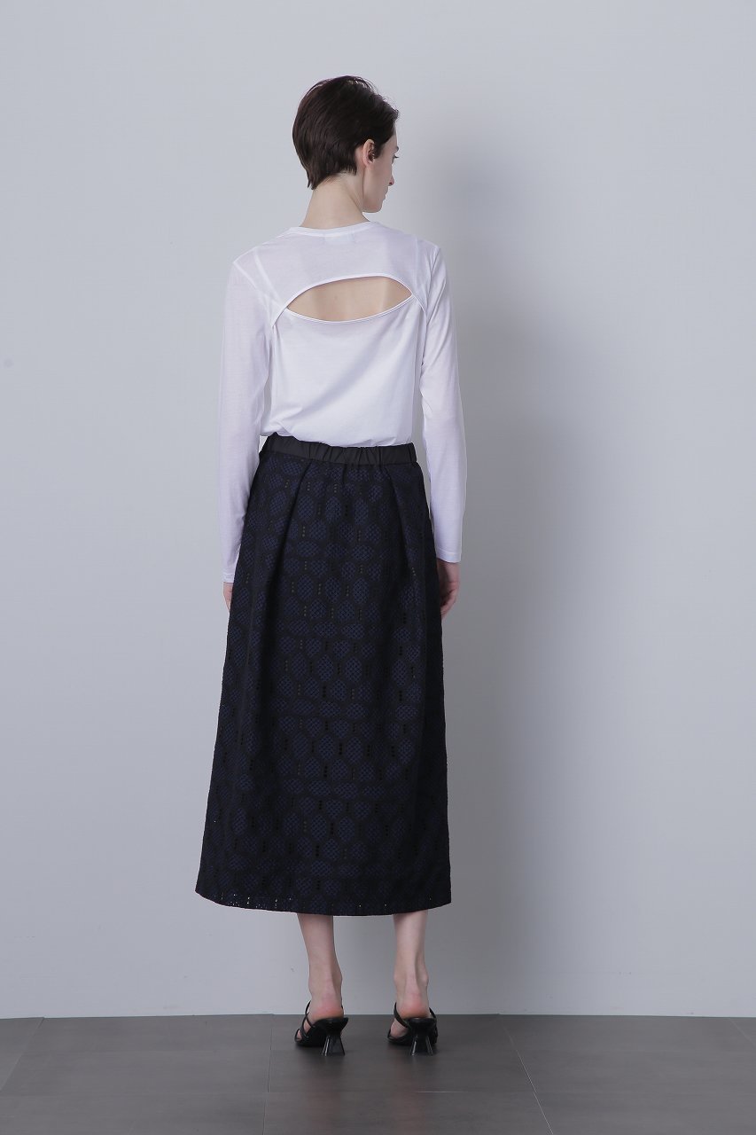 【ヒューエルミュージアム/hueLe Museum】の【hLM】カットアウトカットソー 人気、トレンドファッション・服の通販 founy(ファニー) 　ファッション　Fashion　レディースファッション　Fashion for Women　トップス・カットソー　Cut & Sew Tops　シャツ・ブラウス・オフィスカジュアル　Elegant Blouses & Button-Ups　ロングTシャツ・Tシャツ　Longline T-Shirts & Tees　カットソー・ベーシックTシャツ　Cut-and-Sewn Tops / Stretch Tees & Basics　おすすめ　Recommended / Our Picks　カットソー　Cut and Sewn Top　シンプル　Simple, Minimal　スリーブ　Sleeve, Long Sleeve / Short Sleeve　フロント　Front, Front Design　ロング　Long, Long-Length　other-5|ID: prp329100004607155 ipo3291000000035003375