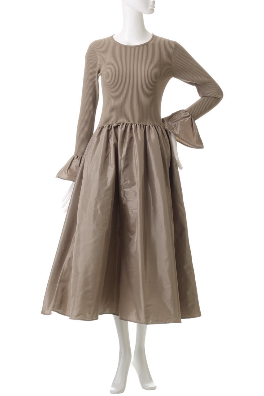 【デザイン ワークス/DESIGN WORKS】のリブコットンコンビワンピース 人気、トレンドファッション・服の通販 founy(ファニー) 　ファッション　Fashion　レディースファッション　Fashion for Women　ワンピース　Dresses　チュニック　Tunic Tops & Dresses　シューズ　Shoes, Footwear　シンプル　Simple, Minimal　チュニック　Tunic, Long Top　パーティ　Party, Party Style　フィット　Fit, Slim Fit　フォルム　Silhouette, Form　フレア　Flare, Flared　ロング　Long, Long-Length　other-2|ID: prp329100004607156 ipo3291000000034955037