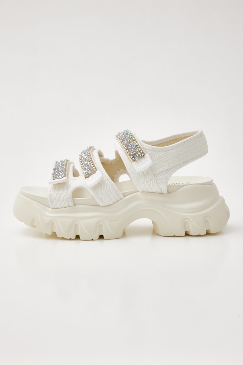 【スタッカート/STACCATO】のパラグポンプスポーティーサンダル インテリア・キッズ・メンズ・レディースファッション・服の通販 founy(ファニー) 　ファッション　Fashion　レディースファッション　Fashion for Women　サンダル　Sandals, Summer Shoes　ストーン　Stone, Gem-Like　トリプル　Triple, Three Layers　厚底　Platform Shoes　ホワイト|ID: prp329100004607164 ipo3291000000034940440