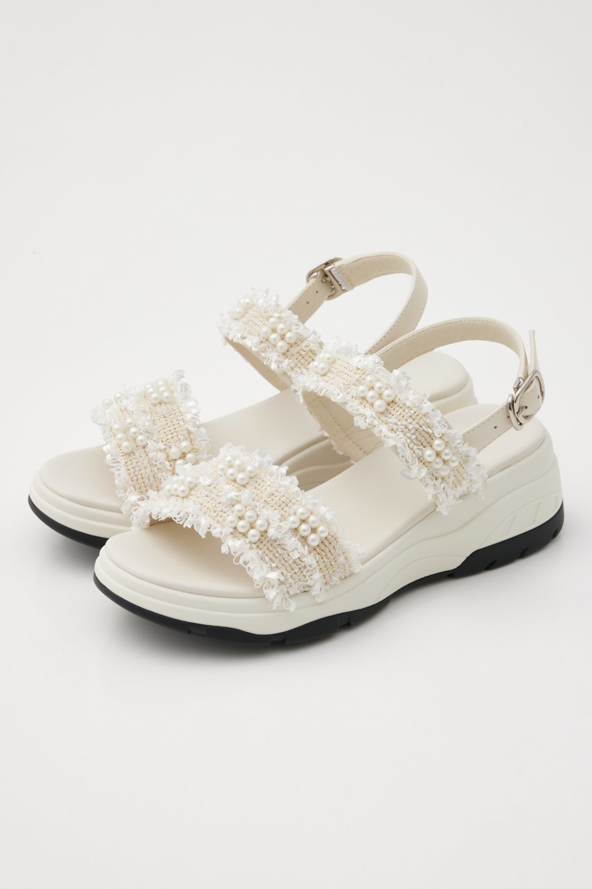 【スタッカート/STACCATO】のツイードパールデコWベルトスポーツサンダル 人気、トレンドファッション・服の通販 founy(ファニー) 　ファッション　Fashion　レディースファッション　Fashion for Women　ベルト&ウエストマーク　Belts & Waist Accessories　スポーツウェア　Functional & Stylish Sportswear　サンダル&ミュール　Sandals & Mules　サマー　Summer, Summer Style　サンダル　Sandals, Summer Shoes　スポーツ　Sports, Activewear　スマート　Smart, Elegant　ツイード　Twill, Twill Weave　パール　Pearl, Pearl Accent　フォルム　Silhouette, Form　ミドル　Middle Length, Mid Height　今季　This Season, Current Season　夏　Summer　定番　Standard, Basic Item　other-2|ID: prp329100004607169 ipo3291000000034940461