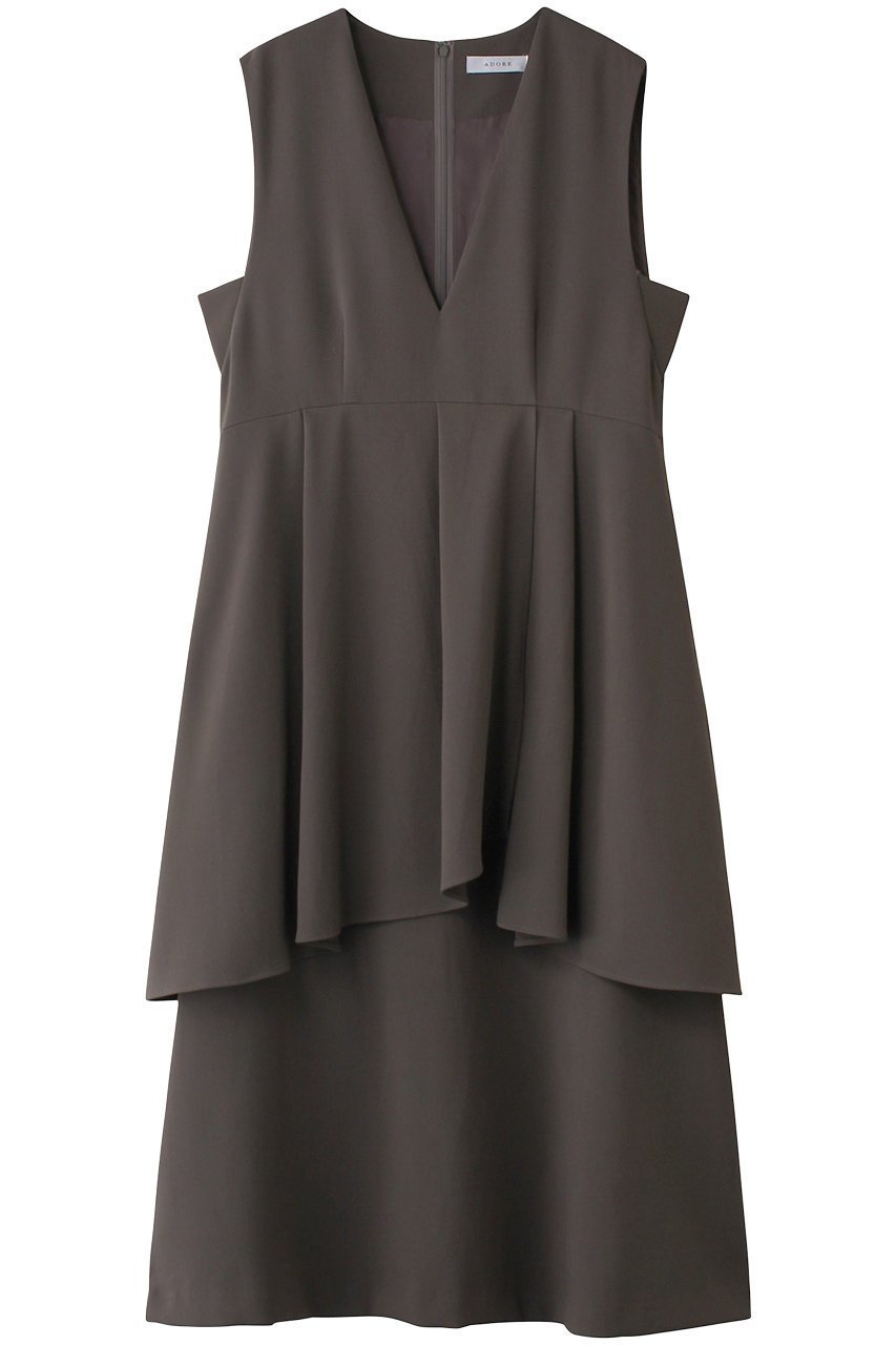 【アドーア/ADORE】のソフトダブルクロスワンピース インテリア・キッズ・メンズ・レディースファッション・服の通販 founy(ファニー) 　ファッション　Fashion　レディースファッション　Fashion for Women　ワンピース　Dresses　チュニック　Tunic Tops & Dresses　エレガント 上品　Elegant　コンパクト　Compact, Small Size　チュニック　Tunic, Long Top　ドレス　Dress, One-Piece　ロング　Long, Long-Length　グレージュ|ID: prp329100004607170 ipo3291000000032886558