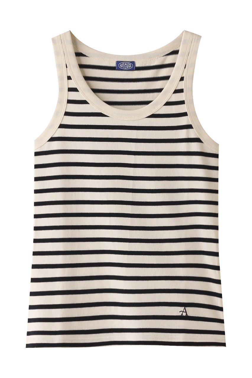 【マルティニーク/martinique】のArmor-luxタンクトップ インテリア・キッズ・メンズ・レディースファッション・服の通販 founy(ファニー) 　ファッション　Fashion　レディースファッション　Fashion for Women　トップス・カットソー　Cut & Sew Tops　キャミソール&ノースリーブ　Camisoles & Sleeveless Tops　シャツ・ブラウス・オフィスカジュアル　Elegant Blouses & Button-Ups　ロングTシャツ・Tシャツ　Longline T-Shirts & Tees　カットソー・ベーシックTシャツ　Cut-and-Sewn Tops / Stretch Tees & Basics　インナー　Innerwear　キャミソール　Camisole, Spaghetti Strap Top　スタンダード　Standard, Basic　タンク　Tank Top, Sleeveless Top　フィット　Fit, Slim Fit　ベーシック　Basic, Essential　ベージュ×ネイビー|ID: prp329100004607179 ipo3291000000032886763