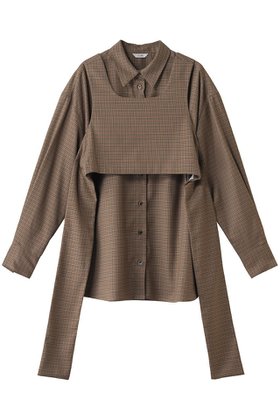 【クラネ/CLANE】のBUSITER SET CHECK SHIRT シャツ 人気、トレンドファッション・服の通販 founy(ファニー) ファッション Fashion レディースファッション Fashion for Women トップス・カットソー Cut & Sew Tops シャツ・ブラウス・オフィスカジュアル Elegant Blouses & Button-Ups ギンガム Gingham, Gingham Fabric スリーブ Sleeve, Long Sleeve / Short Sleeve チェック Check, Plaid, Tartan ビスチェ Bustier, Corset Top リボン Ribbon, Bow ロング Long, Long-Length |ID:prp329100004607192
