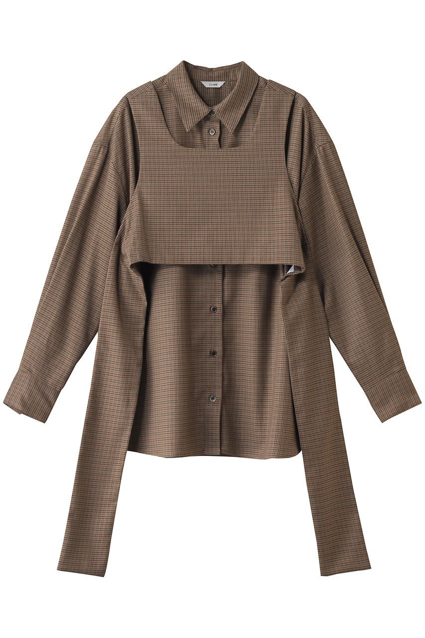【クラネ/CLANE】のBUSITER SET CHECK SHIRT シャツ 人気、トレンドファッション・服の通販 founy(ファニー) 　ファッション　Fashion　レディースファッション　Fashion for Women　トップス・カットソー　Cut & Sew Tops　シャツ・ブラウス・オフィスカジュアル　Elegant Blouses & Button-Ups　ギンガム　Gingham, Gingham Fabric　スリーブ　Sleeve, Long Sleeve / Short Sleeve　チェック　Check, Plaid, Tartan　ビスチェ　Bustier, Corset Top　リボン　Ribbon, Bow　ロング　Long, Long-Length　 other-1|ID: prp329100004607192 ipo3291000000032887070