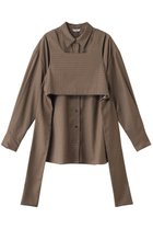 【クラネ/CLANE】のBUSITER SET CHECK SHIRT シャツ 人気、トレンドファッション・服の通販 founy(ファニー) ファッション Fashion レディースファッション Fashion for Women トップス・カットソー Cut & Sew Tops シャツ・ブラウス・オフィスカジュアル Elegant Blouses & Button-Ups ギンガム Gingham, Gingham Fabric スリーブ Sleeve, Long Sleeve / Short Sleeve チェック Check, Plaid, Tartan ビスチェ Bustier, Corset Top リボン Ribbon, Bow ロング Long, Long-Length thumbnail BEIGE|ID: prp329100004607192 ipo3291000000032887074