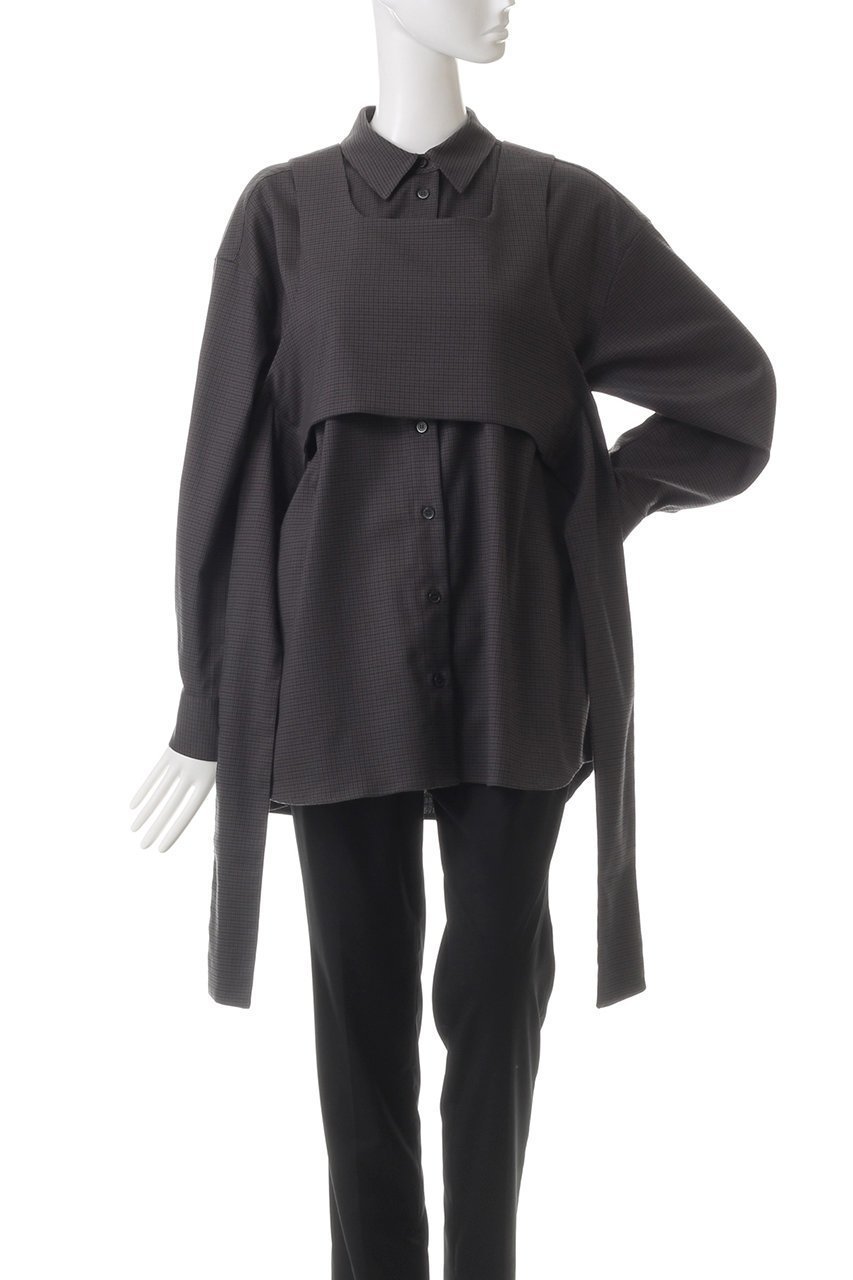 【クラネ/CLANE】のBUSITER SET CHECK SHIRT シャツ 人気、トレンドファッション・服の通販 founy(ファニー) 　ファッション　Fashion　レディースファッション　Fashion for Women　トップス・カットソー　Cut & Sew Tops　シャツ・ブラウス・オフィスカジュアル　Elegant Blouses & Button-Ups　ギンガム　Gingham, Gingham Fabric　スリーブ　Sleeve, Long Sleeve / Short Sleeve　チェック　Check, Plaid, Tartan　ビスチェ　Bustier, Corset Top　リボン　Ribbon, Bow　ロング　Long, Long-Length　other-2|ID: prp329100004607192 ipo3291000000032887083