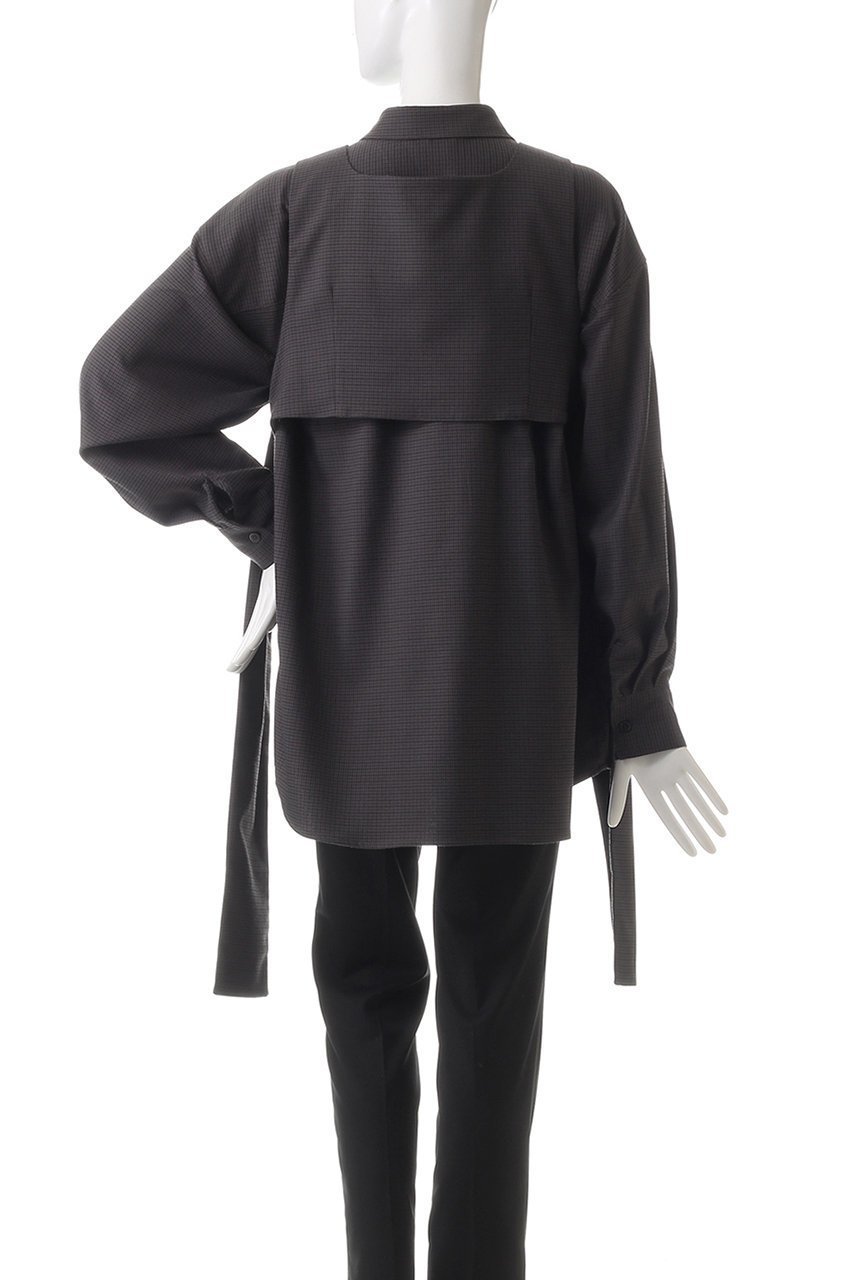 【クラネ/CLANE】のBUSITER SET CHECK SHIRT シャツ 人気、トレンドファッション・服の通販 founy(ファニー) 　ファッション　Fashion　レディースファッション　Fashion for Women　トップス・カットソー　Cut & Sew Tops　シャツ・ブラウス・オフィスカジュアル　Elegant Blouses & Button-Ups　ギンガム　Gingham, Gingham Fabric　スリーブ　Sleeve, Long Sleeve / Short Sleeve　チェック　Check, Plaid, Tartan　ビスチェ　Bustier, Corset Top　リボン　Ribbon, Bow　ロング　Long, Long-Length　other-4|ID: prp329100004607192 ipo3291000000032887093