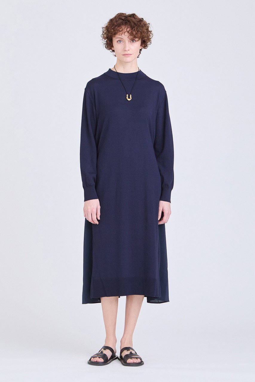 【ハウス オブ ロータス/HOUSE OF LOTUS】のドッキングボトルネックワンピース 人気、トレンドファッション・服の通販 founy(ファニー) 　ファッション　Fashion　レディースファッション　Fashion for Women　ワンピース　Dresses　チュニック　Tunic Tops & Dresses　おすすめ　Recommended / Our Picks　なめらか　Smooth, Silky Texture　シルク　Silk, 100% Silk　スニーカー　Sneakers, Trainers　ダウン　Down, Puffer　チュニック　Tunic, Long Top　ボトルネック　Bottle Neck, Mock Neck　リボン　Ribbon, Bow　春　Spring　other-7|ID: prp329100004607199 ipo3291000000032887216
