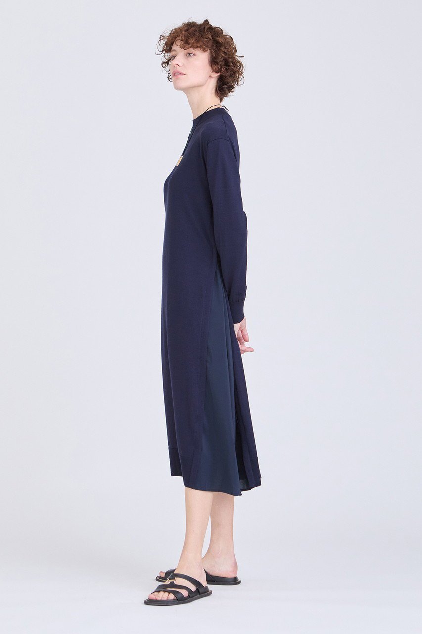 【ハウス オブ ロータス/HOUSE OF LOTUS】のドッキングボトルネックワンピース 人気、トレンドファッション・服の通販 founy(ファニー) 　ファッション　Fashion　レディースファッション　Fashion for Women　ワンピース　Dresses　チュニック　Tunic Tops & Dresses　おすすめ　Recommended / Our Picks　なめらか　Smooth, Silky Texture　シルク　Silk, 100% Silk　スニーカー　Sneakers, Trainers　ダウン　Down, Puffer　チュニック　Tunic, Long Top　ボトルネック　Bottle Neck, Mock Neck　リボン　Ribbon, Bow　春　Spring　other-8|ID: prp329100004607199 ipo3291000000032887223