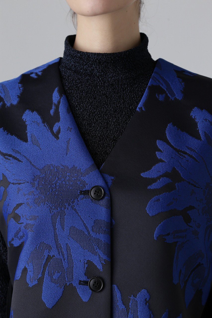 【アドーア/ADORE】のボタニカルジャガードブラウス 人気、トレンドファッション・服の通販 founy(ファニー) 　ファッション　Fashion　レディースファッション　Fashion for Women　トップス・カットソー　Cut & Sew Tops　シャツ・ブラウス・オフィスカジュアル　Elegant Blouses & Button-Ups　ショート　Short, Short Length　ジャカード／ジャガード　Jacquard, Woven Pattern　スリーブ　Sleeve, Long Sleeve / Short Sleeve　セットアップ　Set-Up, Coordinated Outfit　フラワー　Flower, Floral　ボタニカル　Botanical, Floral Pattern　モチーフ　Motif, Design Theme　エレガント 上品　Elegant　other-4|ID: prp329100004607207 ipo3291000000035783408