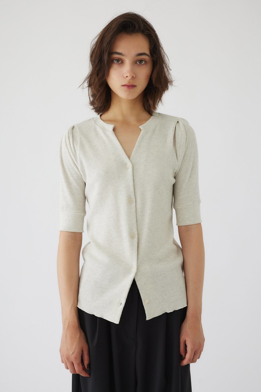 【リムアーク/RIM.ARK】のHalf sleeve thermal tops/トップス インテリア・キッズ・メンズ・レディースファッション・服の通販 founy(ファニー) 　ファッション　Fashion　レディースファッション　Fashion for Women　トップス・カットソー　Cut & Sew Tops　シャツ・ブラウス・オフィスカジュアル　Elegant Blouses & Button-Ups　ロングTシャツ・Tシャツ　Longline T-Shirts & Tees　カットソー・ベーシックTシャツ　Cut-and-Sewn Tops / Stretch Tees & Basics　スリーブ　Sleeve, Long Sleeve / Short Sleeve　ハーフ　Half, Half-Length　リラックス　Relax, Relaxed Fit　ロング　Long, Long-Length　エクリュ|ID: prp329100004607210 ipo3291000000032887472
