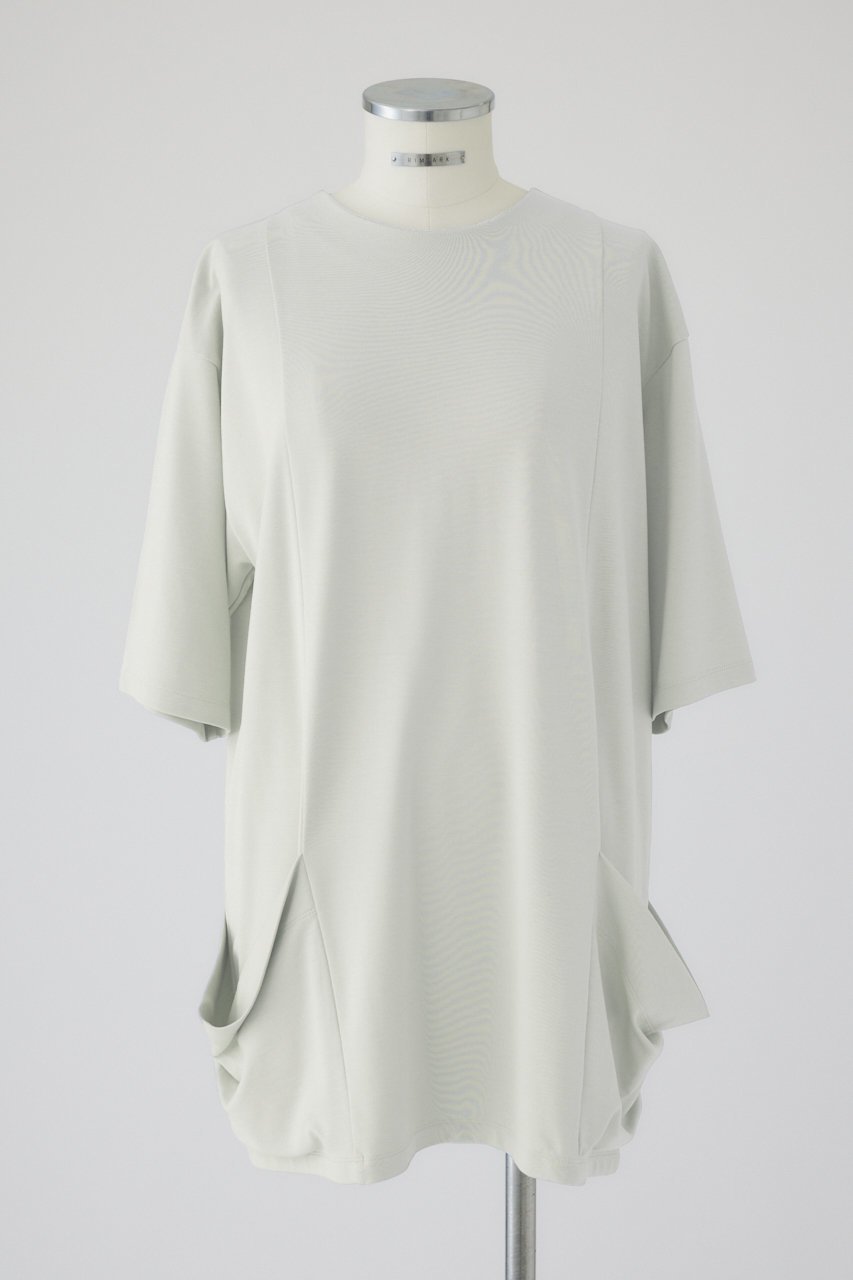 【リムアーク/RIM.ARK】のDrape pocket cut tops/トップス インテリア・キッズ・メンズ・レディースファッション・服の通販 founy(ファニー) 　ファッション　Fashion　レディースファッション　Fashion for Women　トップス・カットソー　Cut & Sew Tops　シャツ・ブラウス・オフィスカジュアル　Elegant Blouses & Button-Ups　ロングTシャツ・Tシャツ　Longline T-Shirts & Tees　カットソー・ベーシックTシャツ　Cut-and-Sewn Tops / Stretch Tees & Basics　ショート　Short, Short Length　スリーブ　Sleeve, Long Sleeve / Short Sleeve　バランス　Balance, Style Balance　ホワイト|ID: prp329100004607217 ipo3291000000032887670
