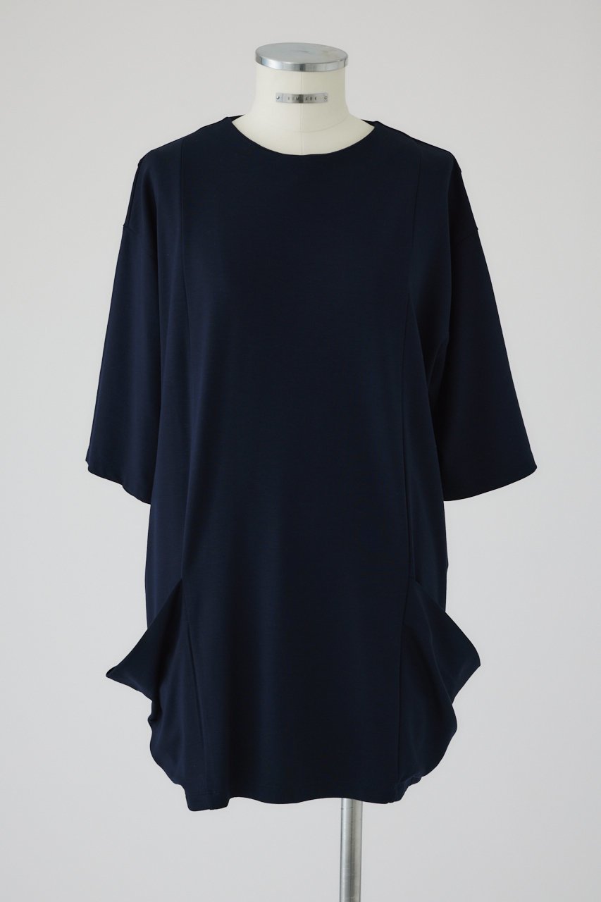 【リムアーク/RIM.ARK】のDrape pocket cut tops/トップス インテリア・キッズ・メンズ・レディースファッション・服の通販 founy(ファニー) 　ファッション　Fashion　レディースファッション　Fashion for Women　トップス・カットソー　Cut & Sew Tops　シャツ・ブラウス・オフィスカジュアル　Elegant Blouses & Button-Ups　ロングTシャツ・Tシャツ　Longline T-Shirts & Tees　カットソー・ベーシックTシャツ　Cut-and-Sewn Tops / Stretch Tees & Basics　ショート　Short, Short Length　スリーブ　Sleeve, Long Sleeve / Short Sleeve　バランス　Balance, Style Balance　ネイビー|ID: prp329100004607217 ipo3291000000032887678