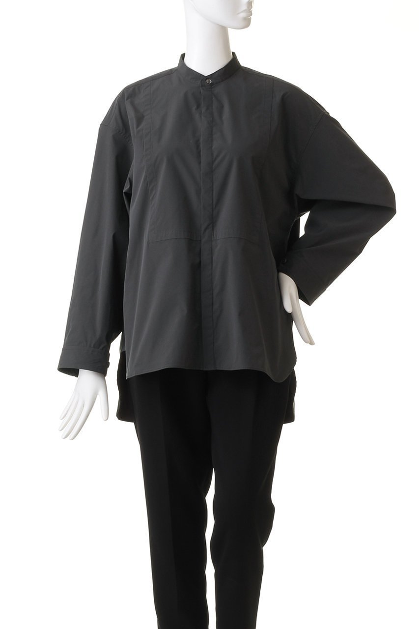 【エリオポール/heliopole】のバンドカラーシャツ 人気、トレンドファッション・服の通販 founy(ファニー) 　ファッション　Fashion　レディースファッション　Fashion for Women　トップス・カットソー　Cut & Sew Tops　シャツ・ブラウス・オフィスカジュアル　Elegant Blouses & Button-Ups　シンプル　Simple, Minimal　ストレッチ　Stretch, Stretchy Fabric　スリーブ　Sleeve, Long Sleeve / Short Sleeve　ロング　Long, Long-Length　other-2|ID: prp329100004607221 ipo3291000000032887739