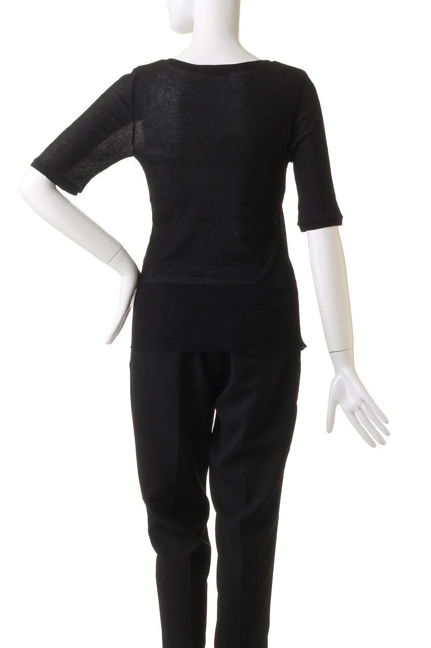 【アナイ/ANAYI】のシアーテレコ5分袖クループルオーバー 人気、トレンドファッション・服の通販 founy(ファニー) 　ファッション　Fashion　レディースファッション　Fashion for Women　トップス・カットソー　Cut & Sew Tops　シャツ・ブラウス・オフィスカジュアル　Elegant Blouses & Button-Ups　ロングTシャツ・Tシャツ　Longline T-Shirts & Tees　カジュアルプルオーバー・ニットトップス　Pullovers & Knit Tops / Casual Pullovers　カットソー・ベーシックTシャツ　Cut-and-Sewn Tops / Stretch Tees & Basics　インナー　Innerwear　ショート　Short, Short Length　シンプル　Simple, Minimal　スリーブ　Sleeve, Long Sleeve / Short Sleeve　テレコ　Ribbed, Rib Stitch　フィット　Fit, Slim Fit　エレガント 上品　Elegant　other-4|ID: prp329100004607222 ipo3291000000032887764