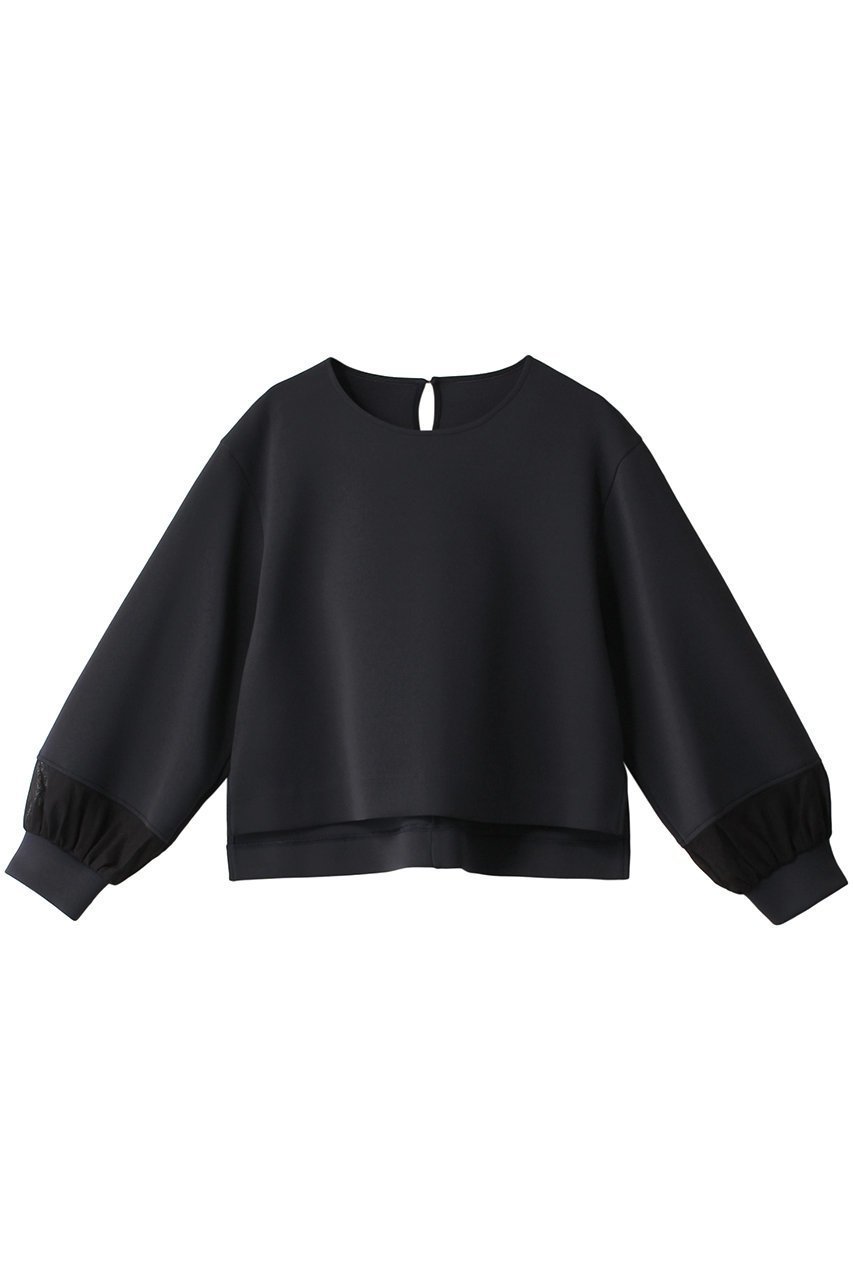 【アナイ/ANAYI】のダブルジャージー袖シアープルオーバー インテリア・キッズ・メンズ・レディースファッション・服の通販 founy(ファニー) 　ファッション　Fashion　レディースファッション　Fashion for Women　トップス・カットソー　Cut & Sew Tops　シャツ・ブラウス・オフィスカジュアル　Elegant Blouses & Button-Ups　ロングTシャツ・Tシャツ　Longline T-Shirts & Tees　カジュアルプルオーバー・ニットトップス　Pullovers & Knit Tops / Casual Pullovers　カットソー・ベーシックTシャツ　Cut-and-Sewn Tops / Stretch Tees & Basics　オーガンジー　Organza Fabric　シアー　Sheer, See-Through　スリーブ　Sleeve, Long Sleeve / Short Sleeve　ダブル　Double, Double-Breasted　バランス　Balance, Style Balance　ロング　Long, Long-Length　再入荷　Restock / Back in Stock　ネイビー|ID: prp329100004607224 ipo3291000000032887806