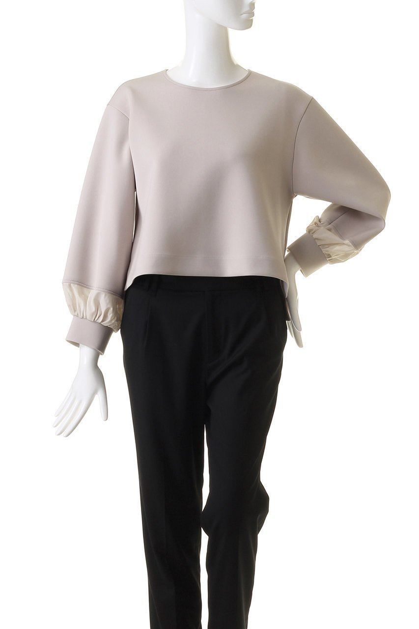 【アナイ/ANAYI】のダブルジャージー袖シアープルオーバー 人気、トレンドファッション・服の通販 founy(ファニー) 　ファッション　Fashion　レディースファッション　Fashion for Women　トップス・カットソー　Cut & Sew Tops　シャツ・ブラウス・オフィスカジュアル　Elegant Blouses & Button-Ups　ロングTシャツ・Tシャツ　Longline T-Shirts & Tees　カジュアルプルオーバー・ニットトップス　Pullovers & Knit Tops / Casual Pullovers　カットソー・ベーシックTシャツ　Cut-and-Sewn Tops / Stretch Tees & Basics　オーガンジー　Organza Fabric　シアー　Sheer, See-Through　スリーブ　Sleeve, Long Sleeve / Short Sleeve　ダブル　Double, Double-Breasted　バランス　Balance, Style Balance　ロング　Long, Long-Length　再入荷　Restock / Back in Stock　other-2|ID: prp329100004607224 ipo3291000000032887809